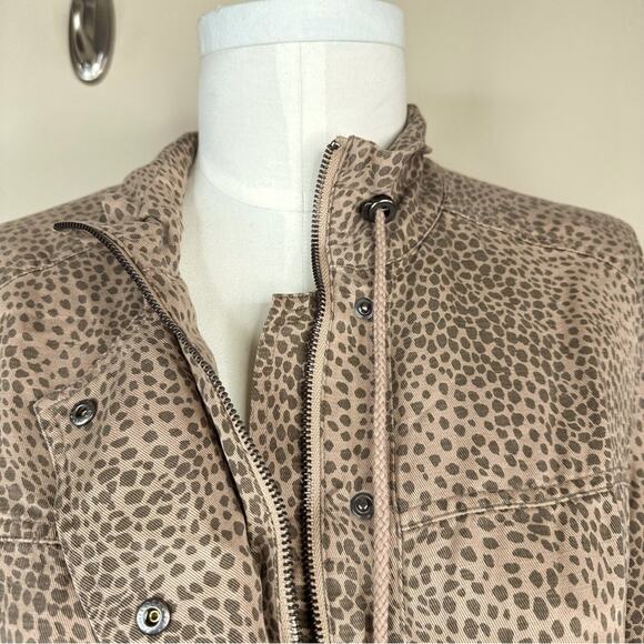RAILS Tennessee Tawny Spots Brown Tan Linen Blend Cheetah Jacket Womens Size M - Picture 7 of 16